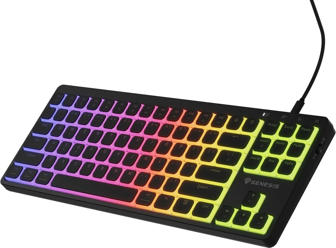 Tastierë gaming Genesis Thor 430 TKL, mekanike Hot-Swap, RGB, Outemu Silent Pink, e zezë