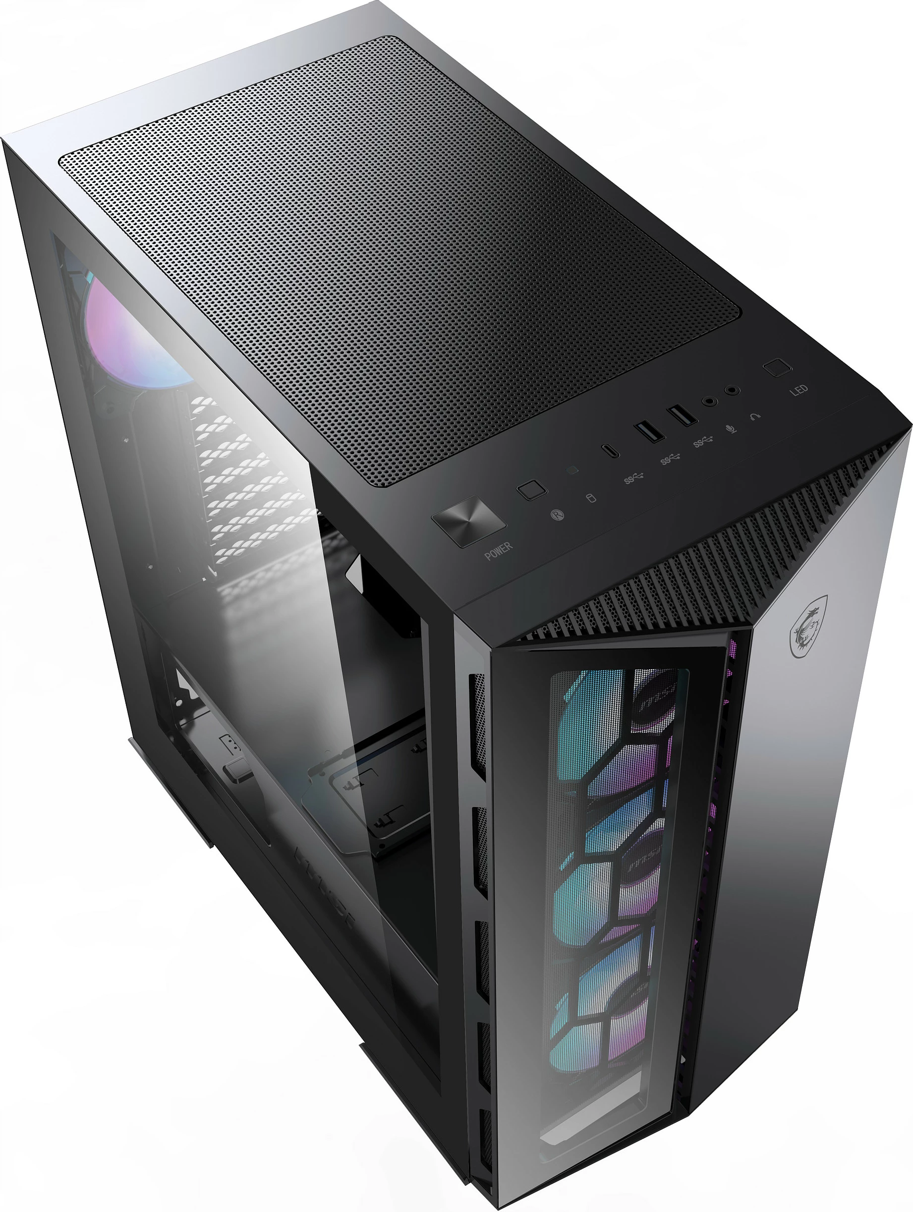 Kasë MSI MPG GUNGNIR 110R, midi tower, xham i temperuar, RGB, e zezë