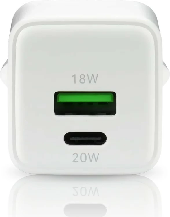 Adapter energjie GaN everActive SC-330Q, 20W, 1x USB, 1x USB-C, Bardhë