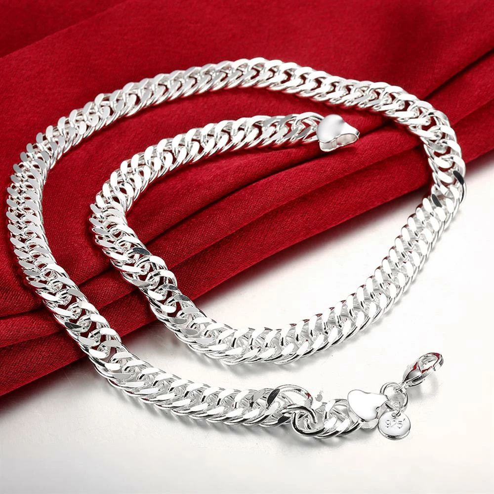 Set Xuping të flakëruar në argjend - qafore + byzylyk, unisex