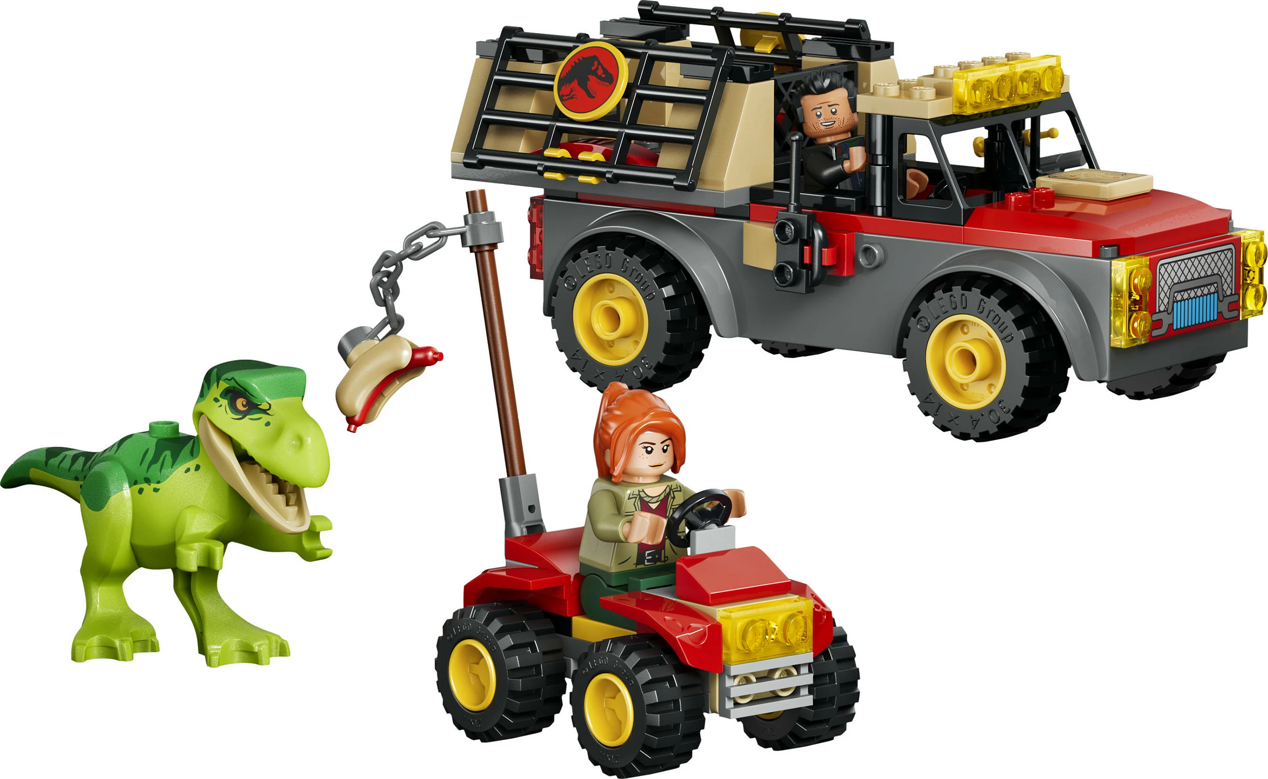 Set LEGO Jurassic World 77978 Young T. rex Transport Truck, 115 copë, kuqe/gri