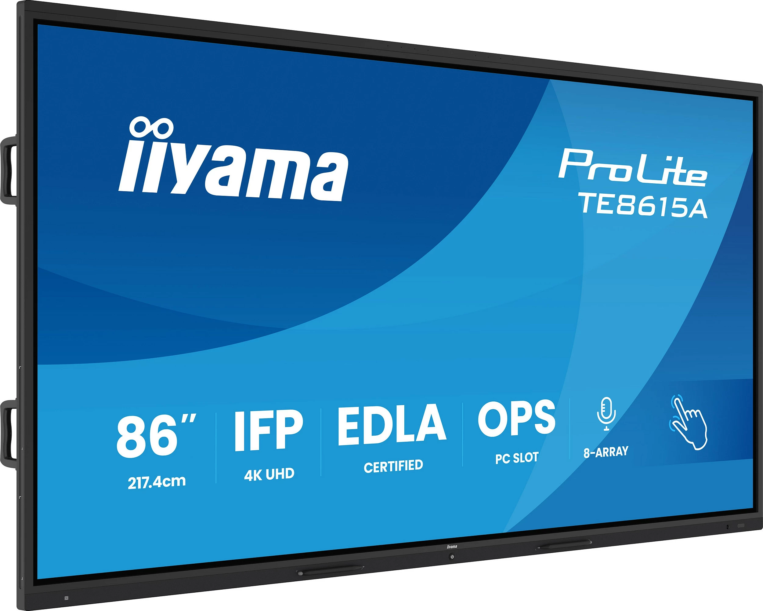 Ekran interaktiv iiyama ProLite TE8615A-B2AG, 86", 4K UHD, anti-glare, Bluetooth, i zi