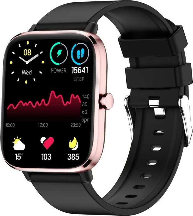 Smartwatch për femra Giewont, rozë e zezë