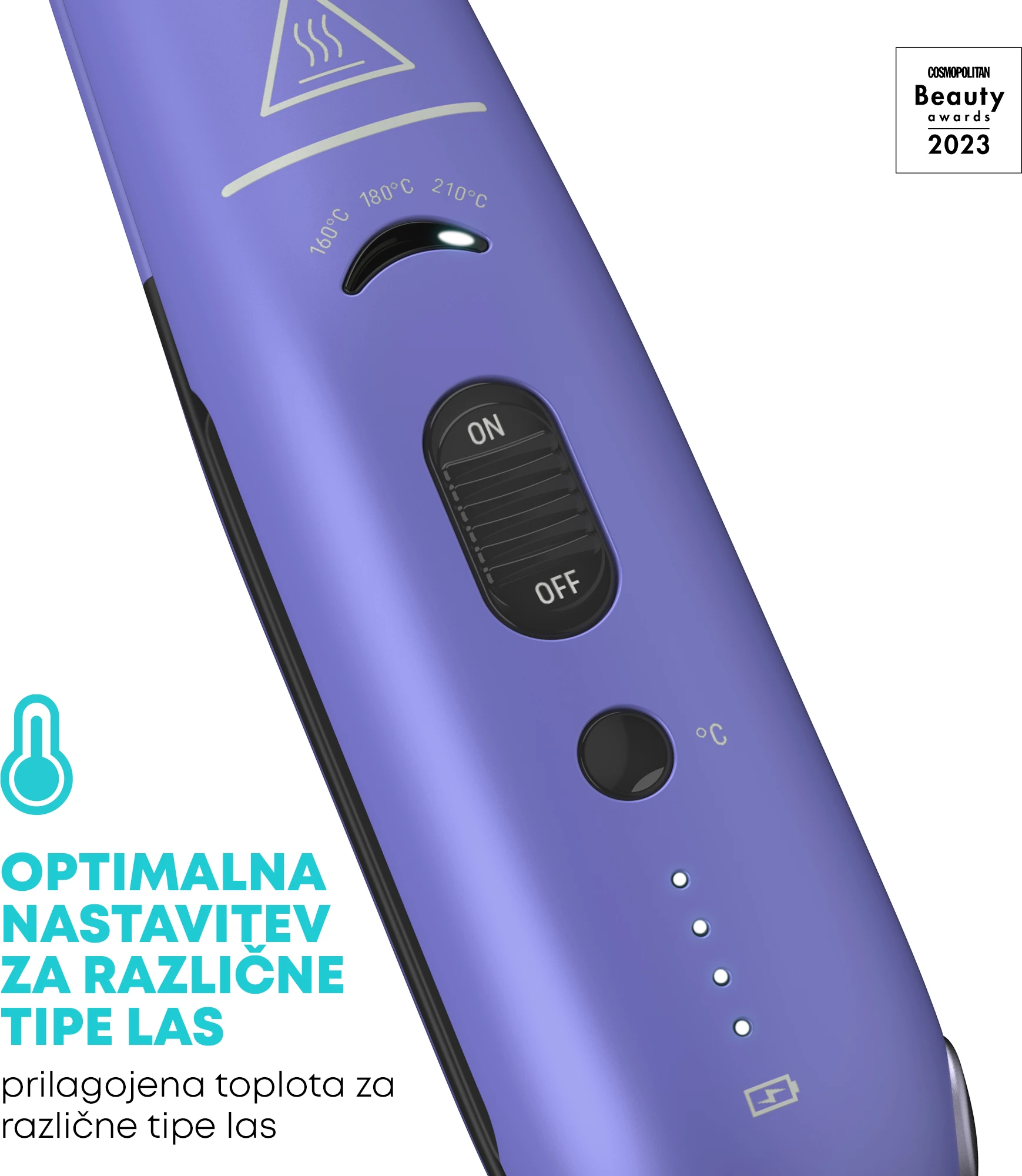 Pjastër flokësh pa kabllo Revamp Progloss Liberate ST-1700 160-210°C, vjollcë, me çantë udhëtimi