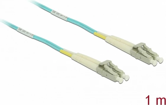 Kabllo fibër optike DeLOCK LC-LC OM3, 1 m, multimode, aqua