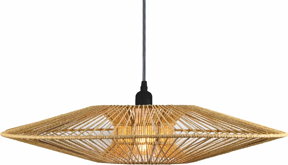 Llambë tavani Bali, metal, litar natyral, 60x60x12cm