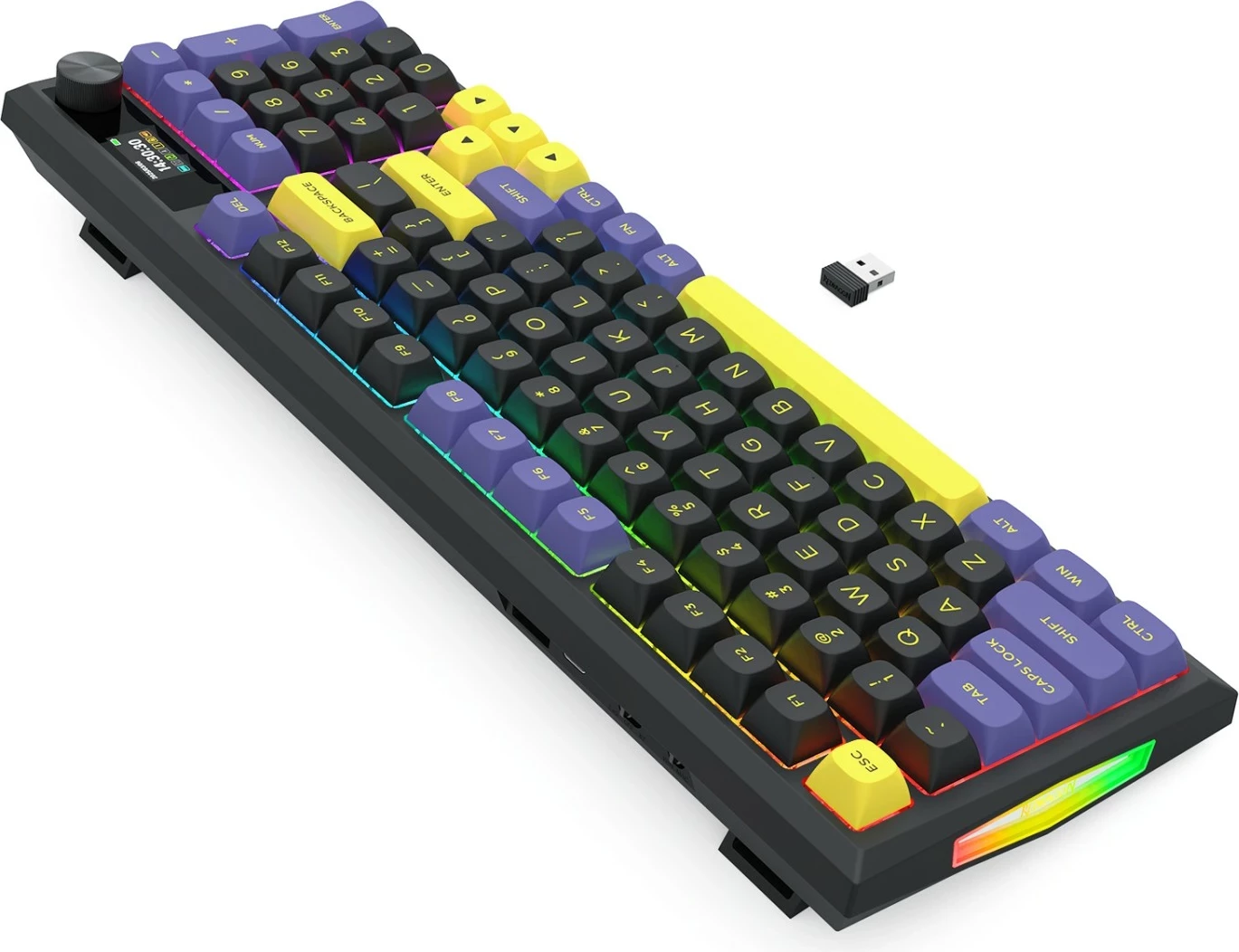 Tastierë gaming Redragon Glintstone K725LBY-RGB-PRO, mekanike 96%, wireless/wired, RGB, e zezë