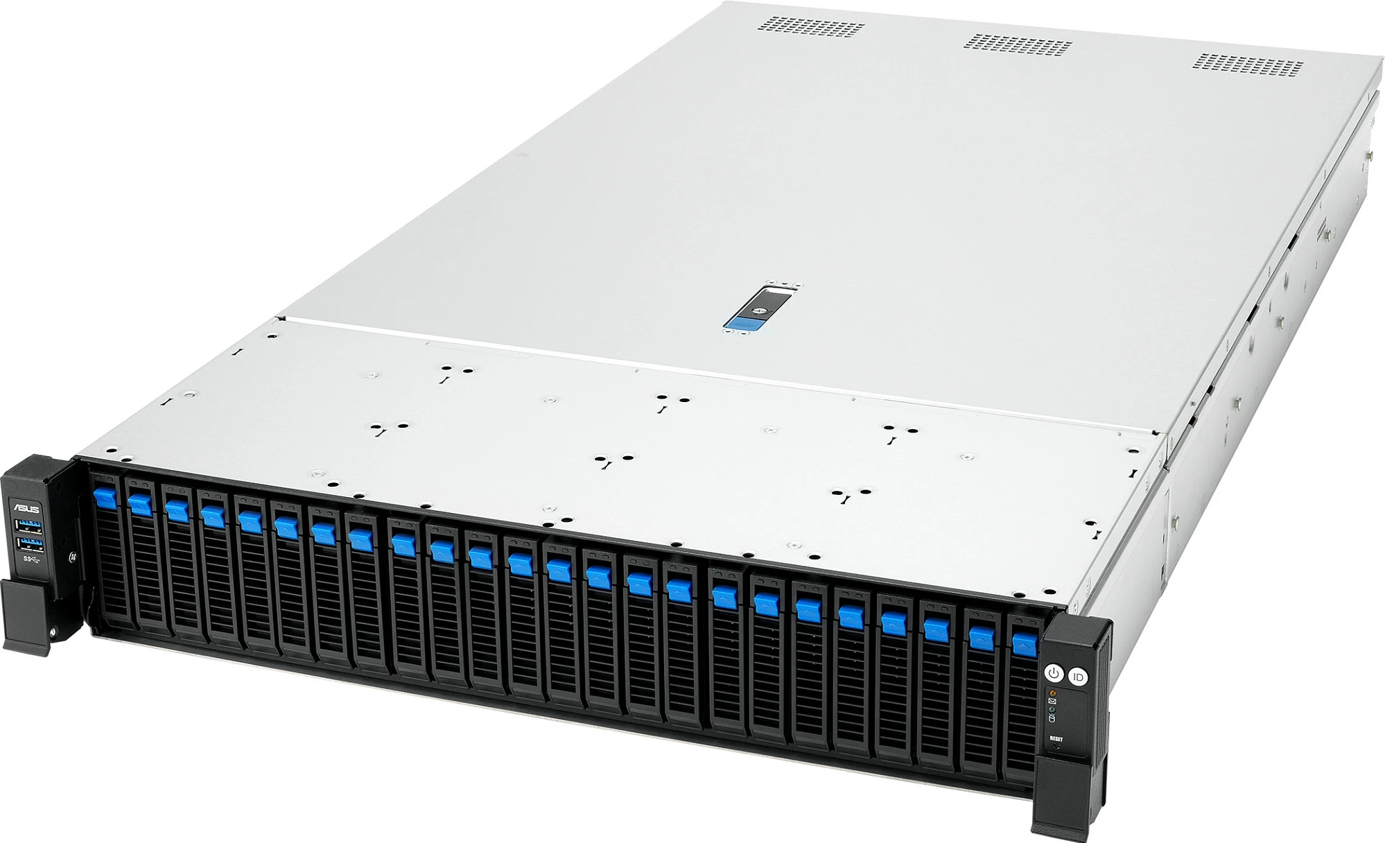 Server rack ASUS RS720A-E13-RS24G, 2U, Socket SP5, dual AMD EPYC, DDR5, 24x hot-swap, 80 PLUS Titanium, i zi/argjendtë