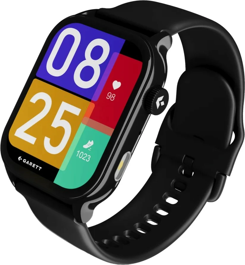 Smartwatch Garett Activity 3 AMOLED 1.96\" IP68 Bluetooth, e zezë, set me 2 rripa