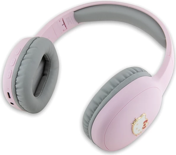 Kufje Bluetooth Hello Kitty Metal Logo Oval Shape, Pink/Gri