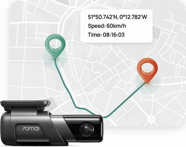 Kamerë regjistruese për veturë 70mai M500 128GB 170° GPS WiFi, gri