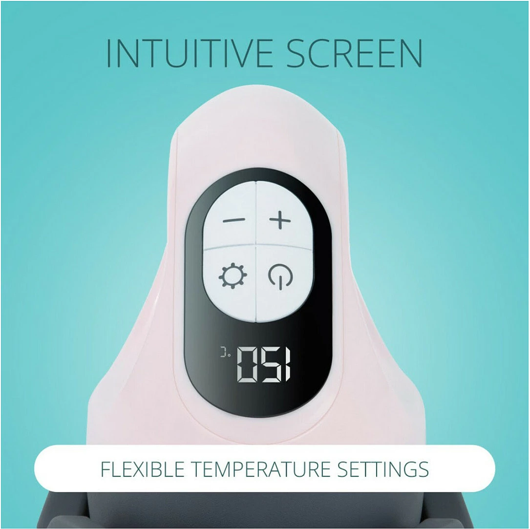 Hekur mini LOKLiK ImPress Mini 3, 550W, 200°C, LCD, termostat i rregullueshëm, rozë pastel/zi