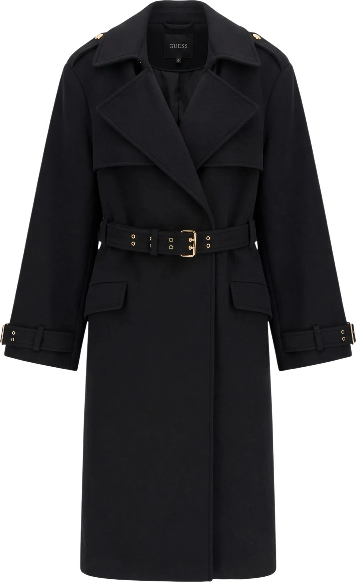 Pallto trench për femra Guess EVE Melton Trench W6BL51 W4138, e zezë [Madhësia: XXL]
