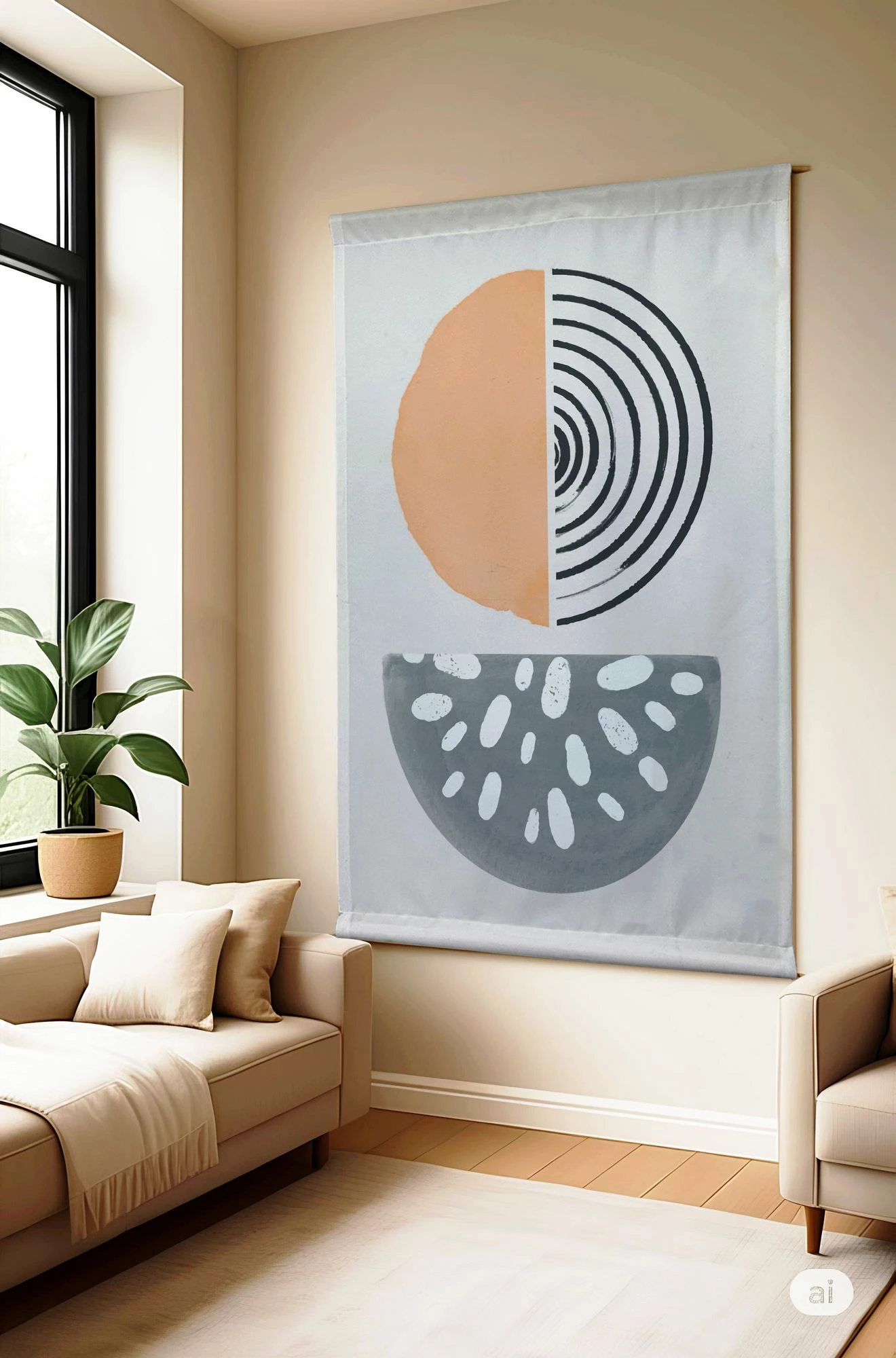 Pikturë dekorative poliestër, Wallity Polybaby 9, 145x200