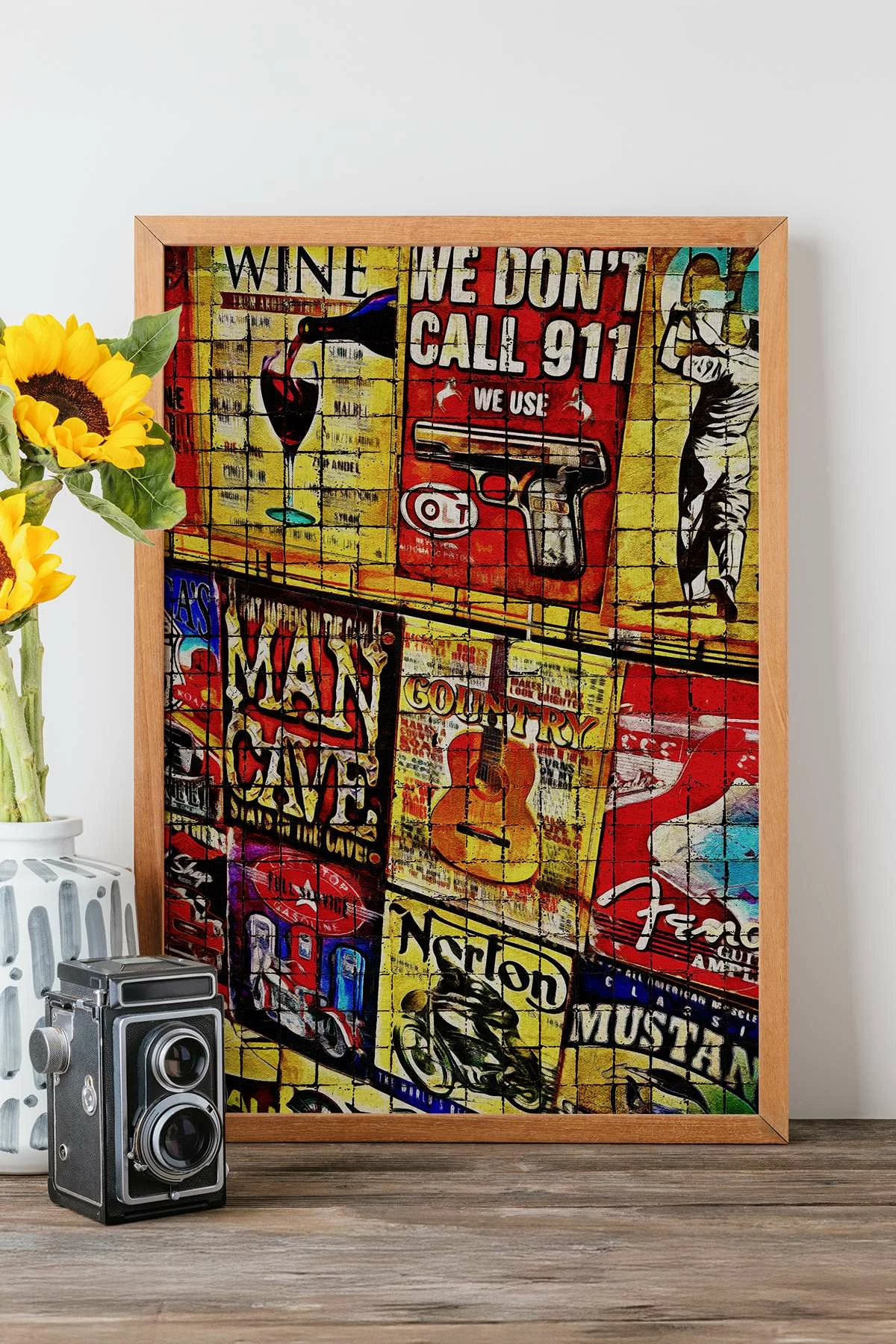 Pikturë dekorative me kornizë, Popmosaic13, shumëngjyrëshe