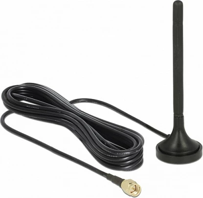 Antenë omni DeLOCK 89618, SMA Male, 2 dBi, 0.824-2.17 GHz, kabllo 3 m, e zezë