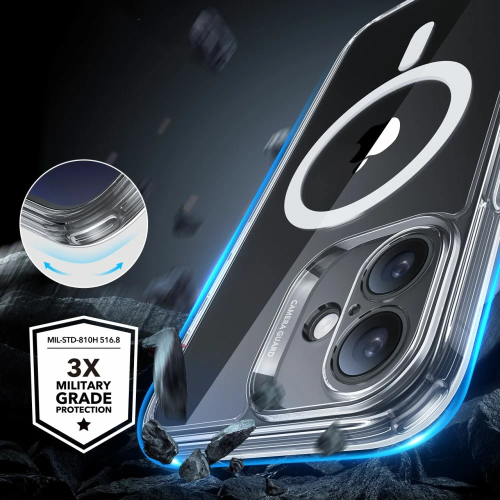 Mbështjellës ESR Classic Pro Set HaloLock për iPhone 16, me MagSafe, Transparent, set me xham mbrojtës