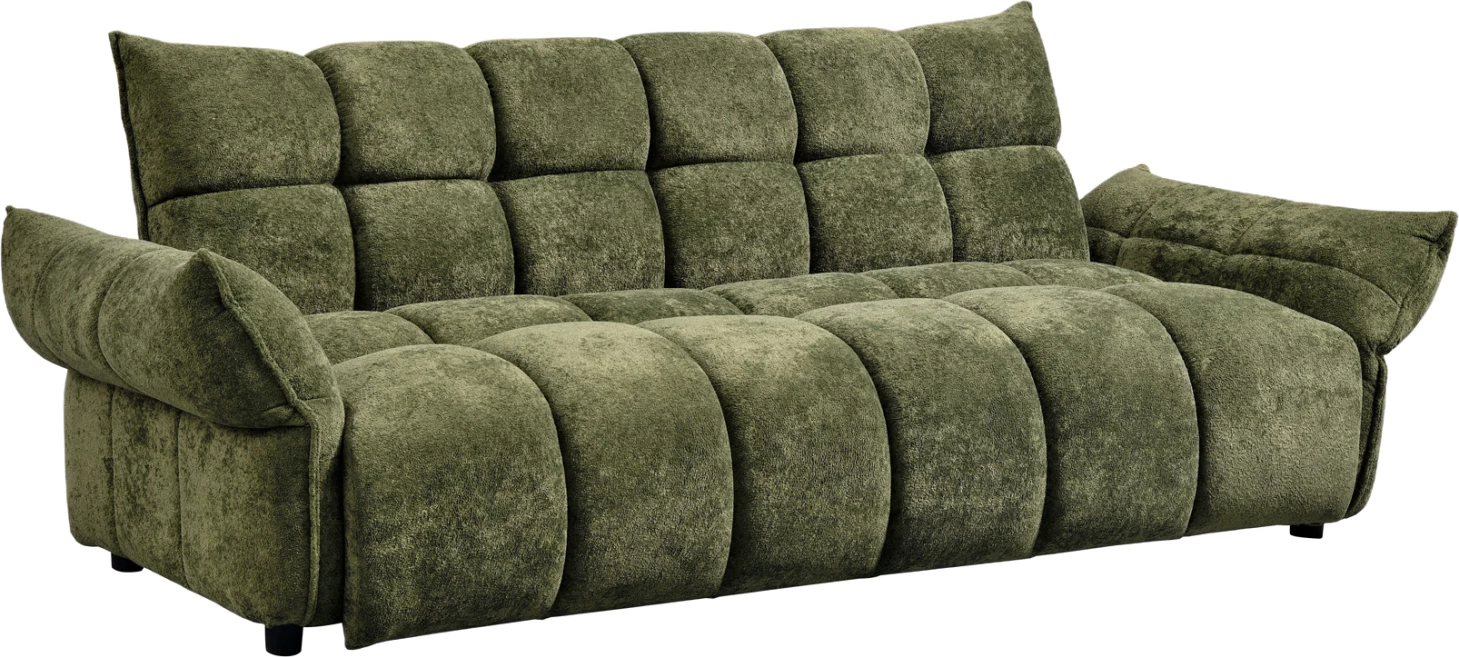 Krevate divan MELU, material stof i gjelbër, susta xhepi, 240-250x90x85cm