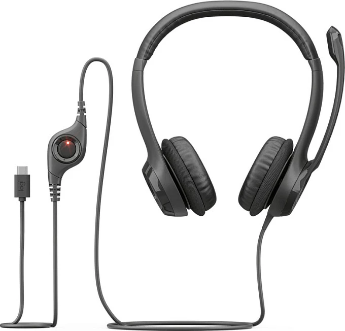 Kufje Logitech H390 USB-C, me mikrofon, të zeza
