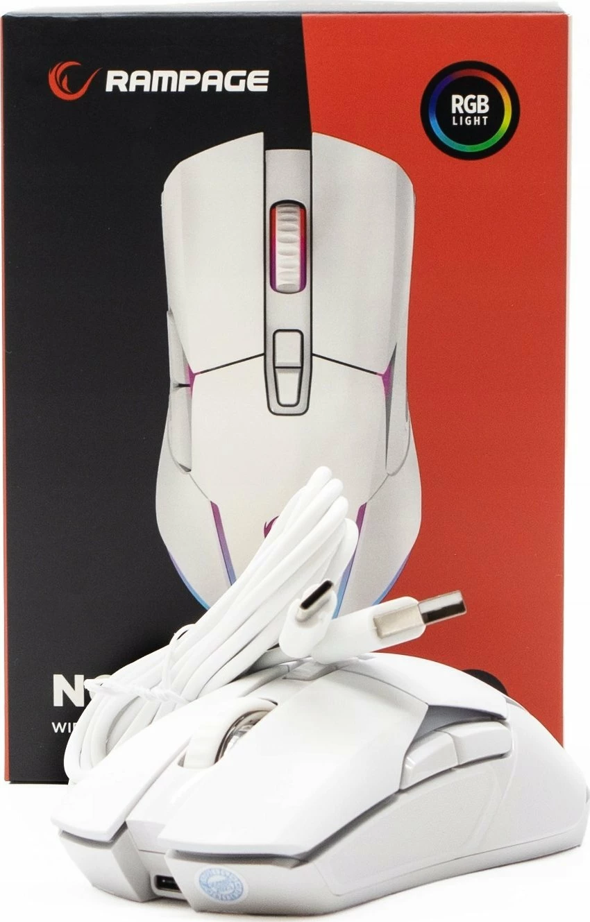 Maus Rampage Nova M4 NOVA M4-WHITE 800-4800 DPI RGB, i bardhë