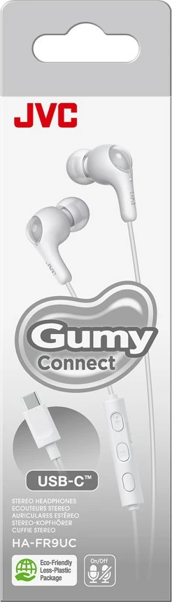 Kufje JVC HA-FR9UC me tela, USB Type-C, për thirrje/muzikë, të bardha