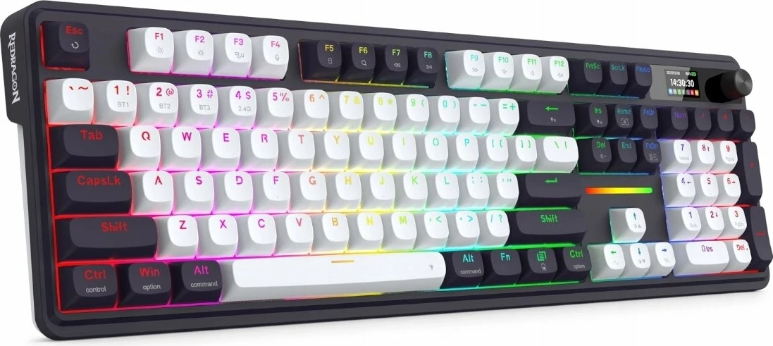 Tastierë gaming mekanike Redragon TERRAFLARE K762WB-RGB-PRO, full-size 104 taste, Bluetooth/2.4GHz/USB, RGB, hot-swap, PBT, bateri 4000mAh, QWERTY US, e zezë, set me receiver 2.4GHz