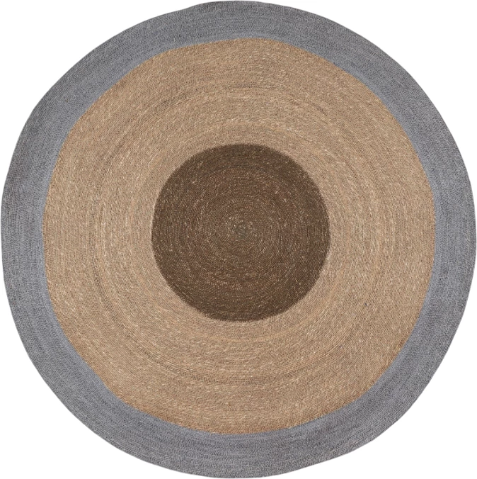 Qilim WAVEA, 120x120cm, kashtë deti, ngjyrë natyrale, kafe, gri