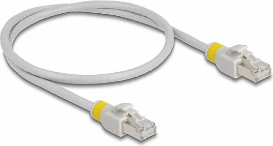Kabllo rrjeti DeLOCK Cat6a S/FTP RJ45 0.5 m, me klipsa me ngjyra, gri