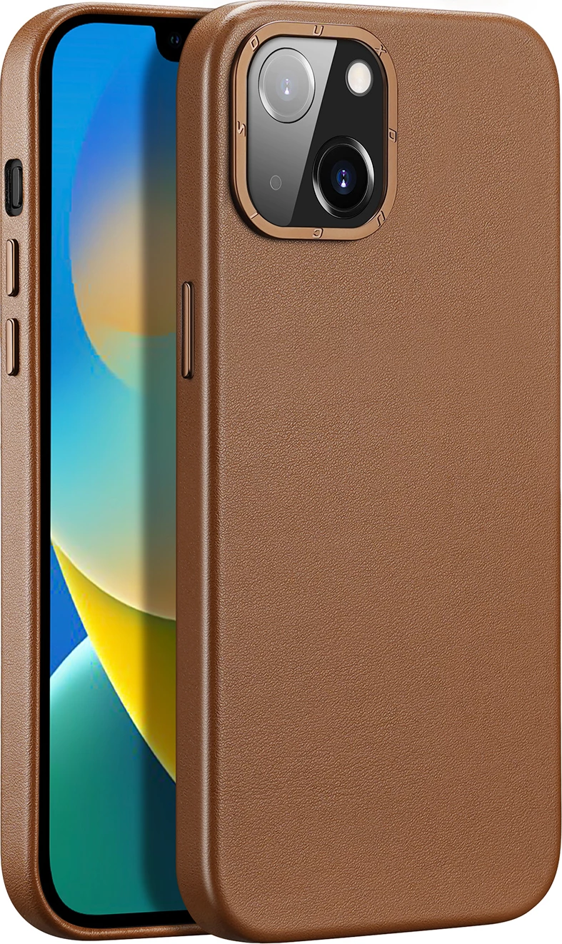Mbështjellës Dux Ducis Grit për iPhone 14 Plus, lëkurë ekologjike, MagSafe, Kafe