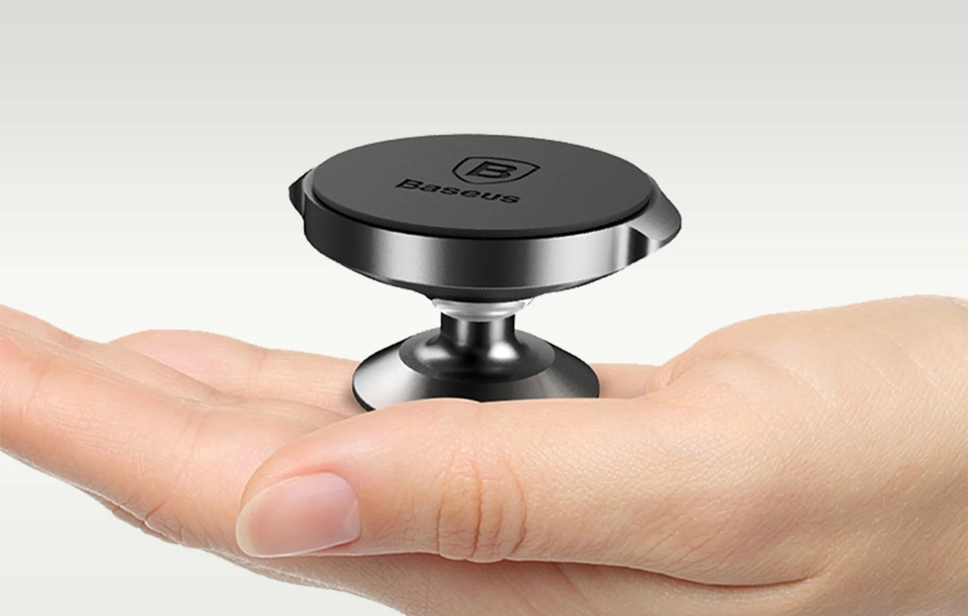 Mbajtës magnetik për celular Baseus Small Ears, rrotullim 360°, montim në kroskot, i zi