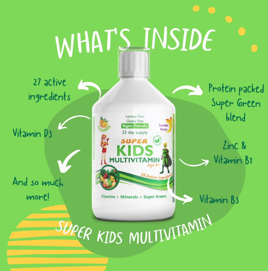Multivitamina për fëmijë Swedish Nutra Super Kids, 500ml