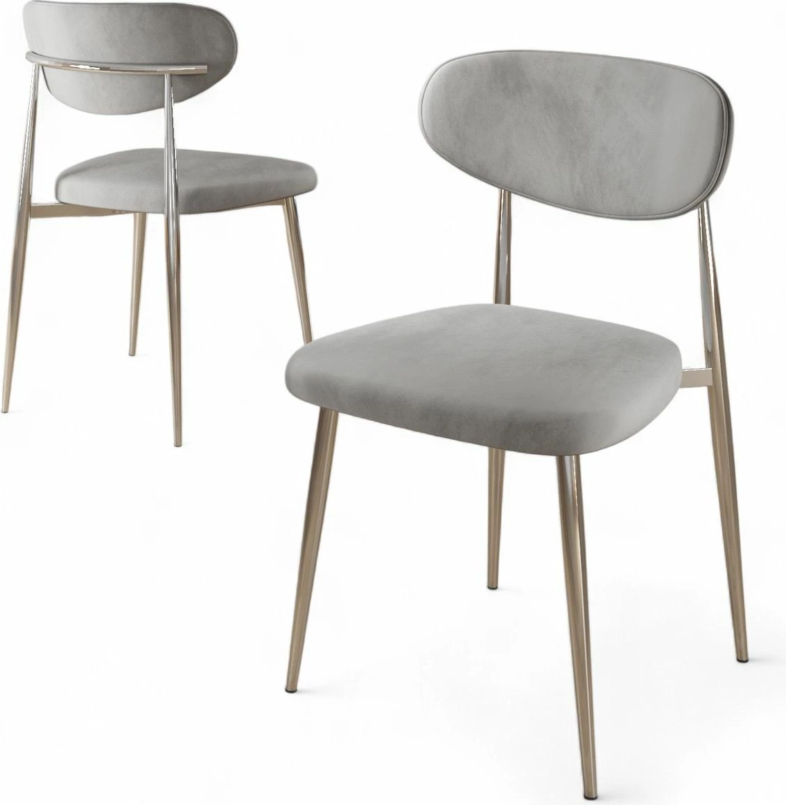 Set karrigash (4 copë), Hanah Home, Vina, ngjyrë gri, krom