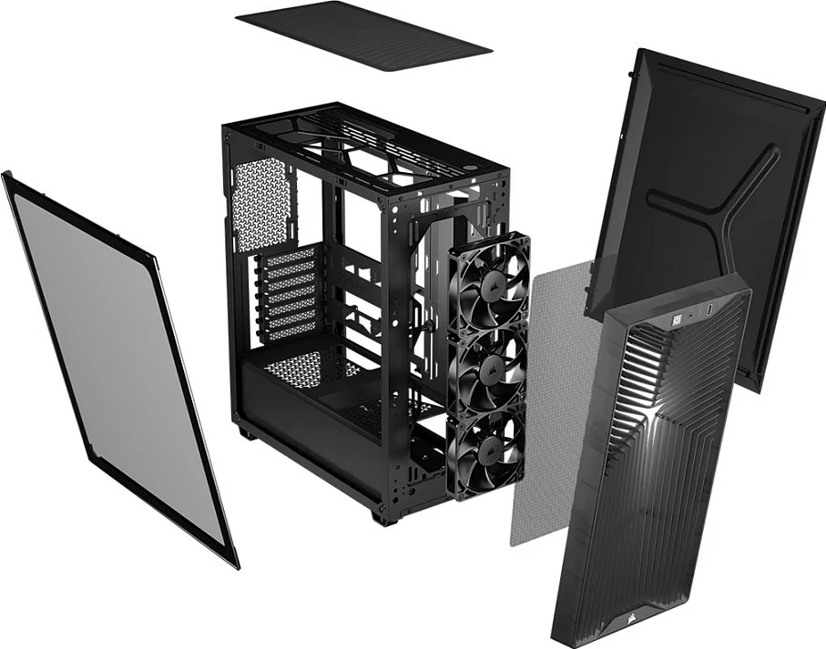 Kasë Corsair 3200D RS Midi Tower, ATX, xham i kalitur, gri