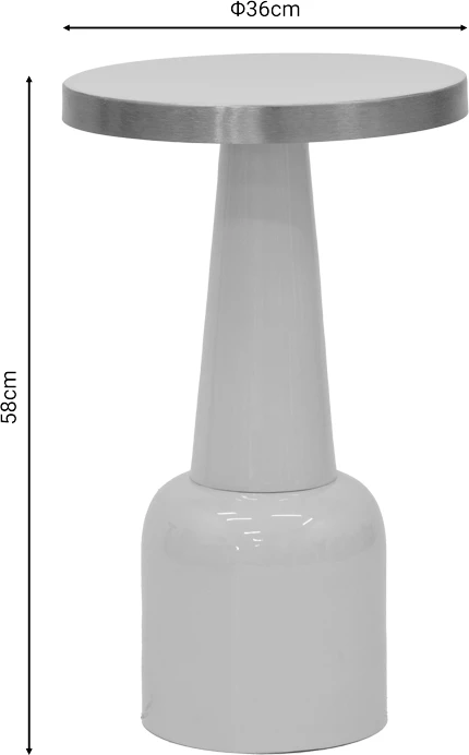 Tavolinë anësore Easyful Inart, metal krem-ari, D36x58cm