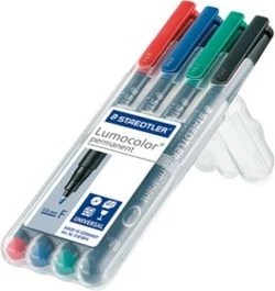 Set markerash STAEDTLER Lumocolor 318 WP4, fine tip 0.6mm, 4 ngjyra