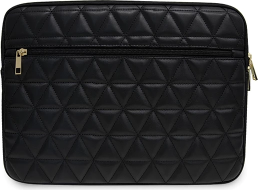 Mbështjellës laptopi Guess Quilted, deri 13", lëkurë artificiale, i zi