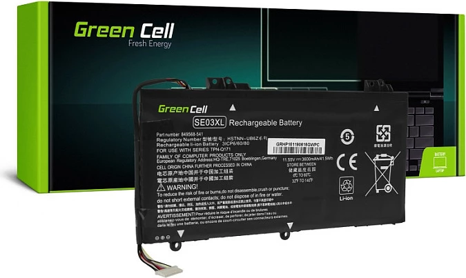 Bateri laptopi Green Cell SE03XL për HP Pavilion 14-AL/14-AV, 11.55V 3400mAh, e zezë