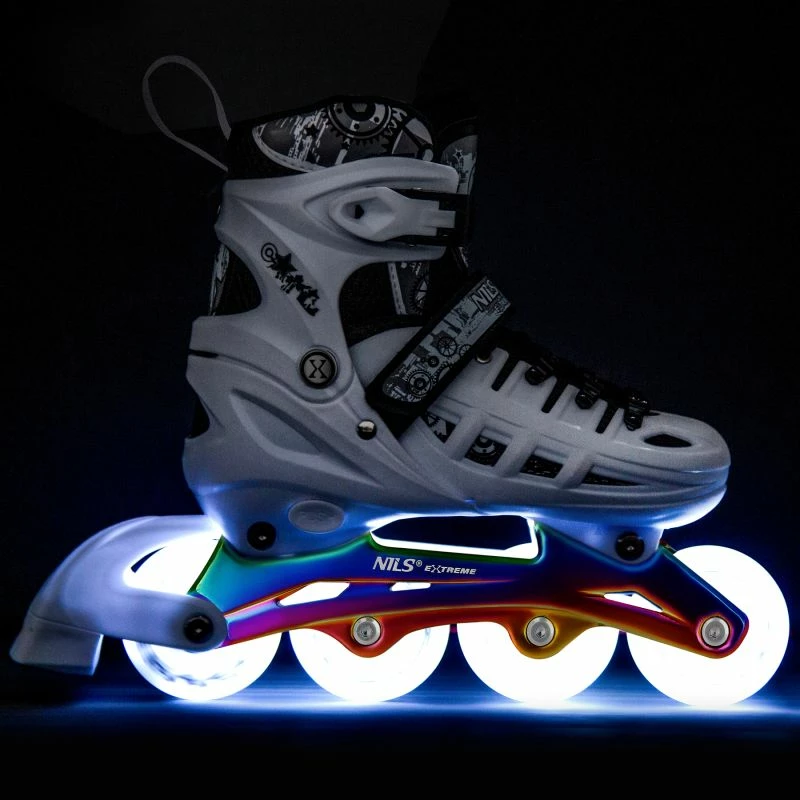 Rollera Nils Extreme NH10905 4in1 LED, të bardha, madhësia M (35-38)