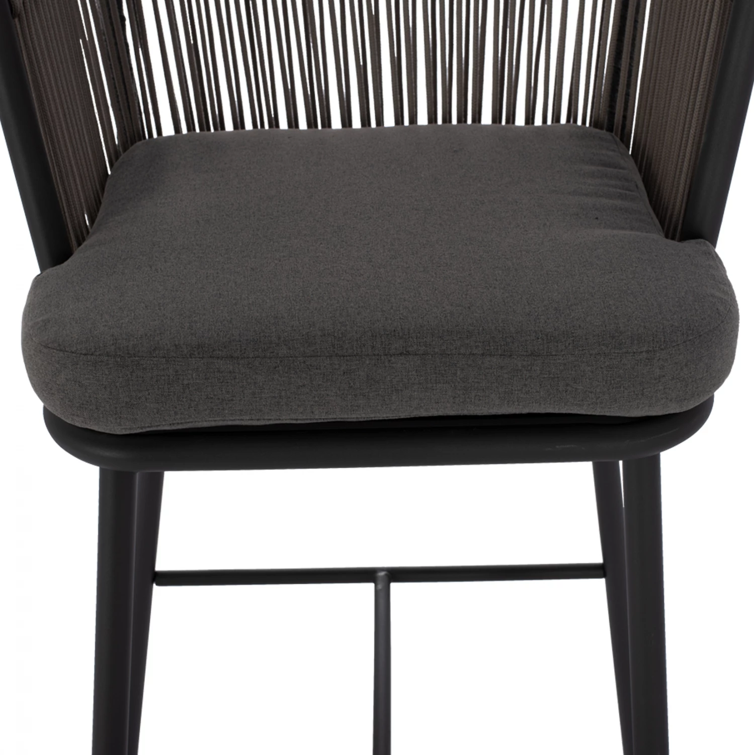 Karrige për bar, me skelet metalik dhe litar gri, FH5714.01, 53x42x101 cm