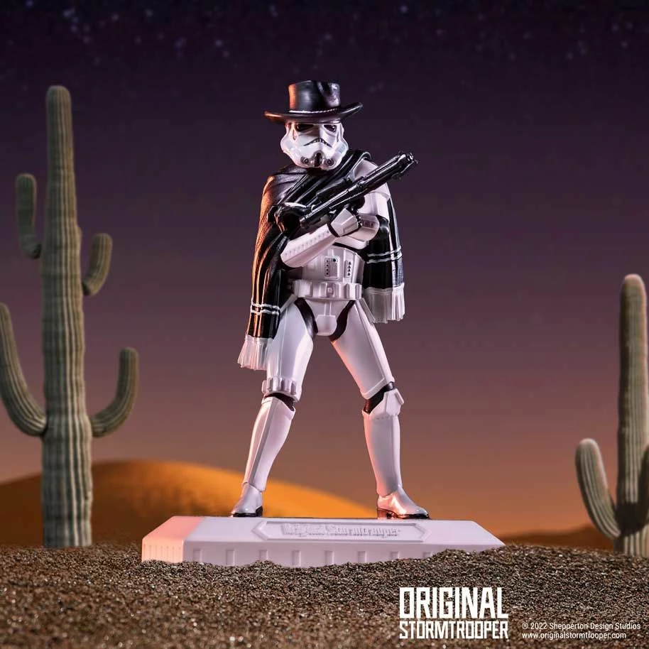 Figurinë koleksionuese NEMESIS NOW Stormtrooper "The Good The Bad and The Trooper" Star Wars, e pikturuar me dorë, bardhë/kafe e errët