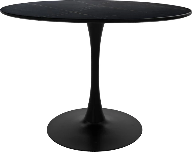 Set tavoline me karrige, Balou-Parker, 5 copë, ngjyrë e zezë-antracit, D120x73cm