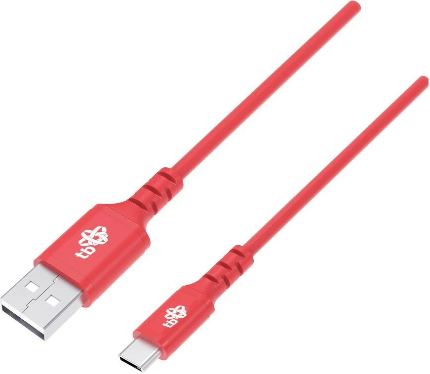 Kabllo USB në USB Type C TB, 1m, silikon, e kuqe