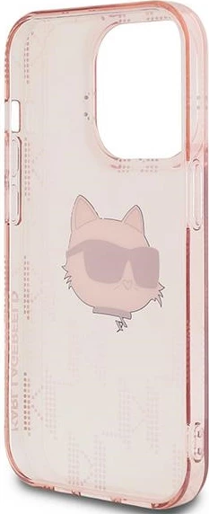 Mbështjellës Karl Lagerfeld IML Choupette Head & Monogram për iPhone 13 Pro/13, rozë