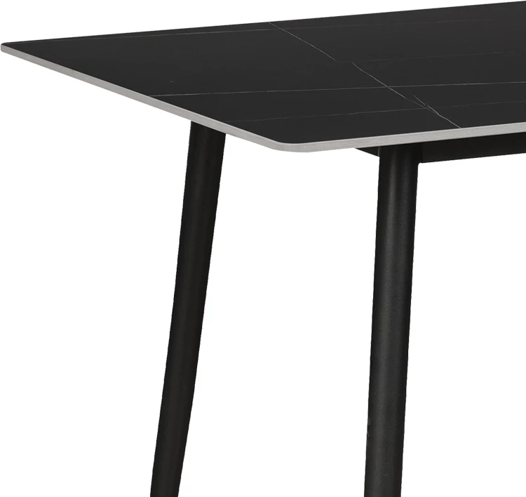 Tavolinë me karrige Gustas-Bella set prej 5 copash, ngjyrë antracit me mermer të zi sinteruar 140x80x75cm