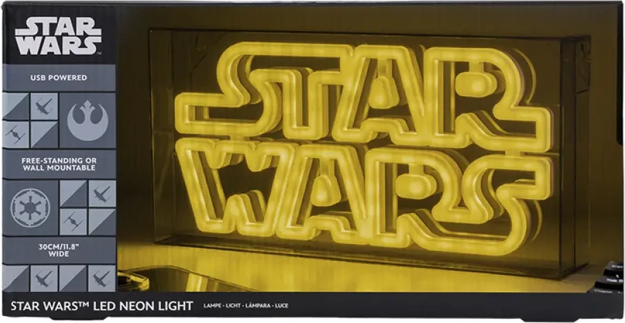 Llambë desktopi LED neon Paladone Star Wars Logo 30.5cm USB, e verdhë