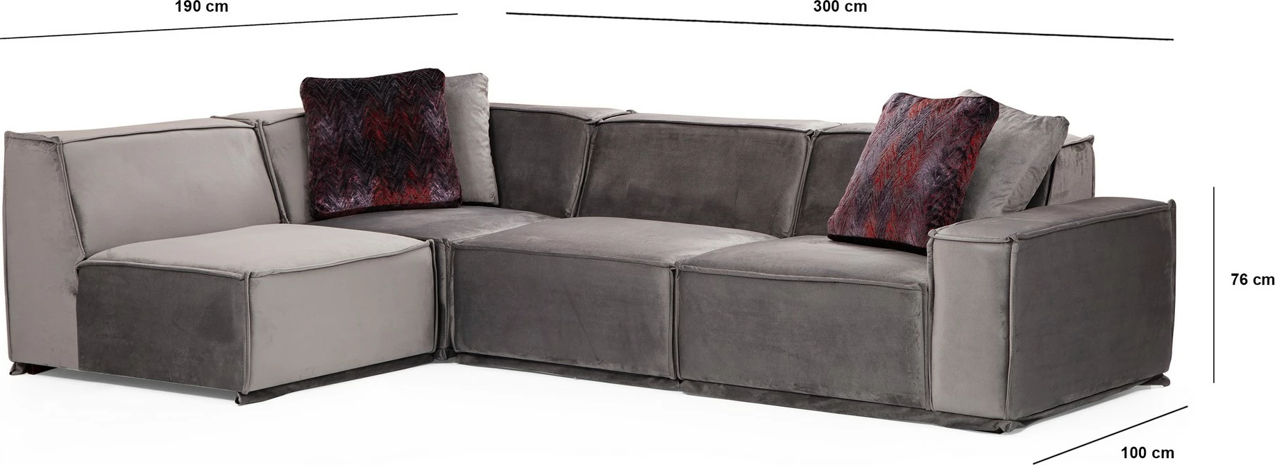 Këndollëse Atelier del Sofa, Lego Corner 7 (O1-C-O1-1R), ngjyrë gri