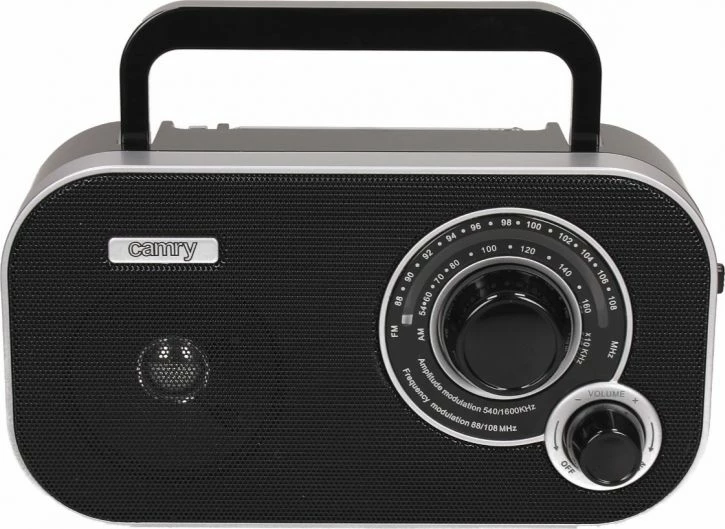 Radio portative Camry CR1140B, AM/FM, analog, furnizim rrymë dhe 4xAA, mono, e zezë