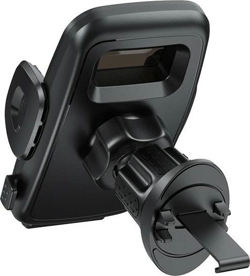 Mbajtës celulari për veturë, CRONG, CRGCH8BLK, kapje në grilë ajri 55-101 mm, rrotullim 360°, i zi