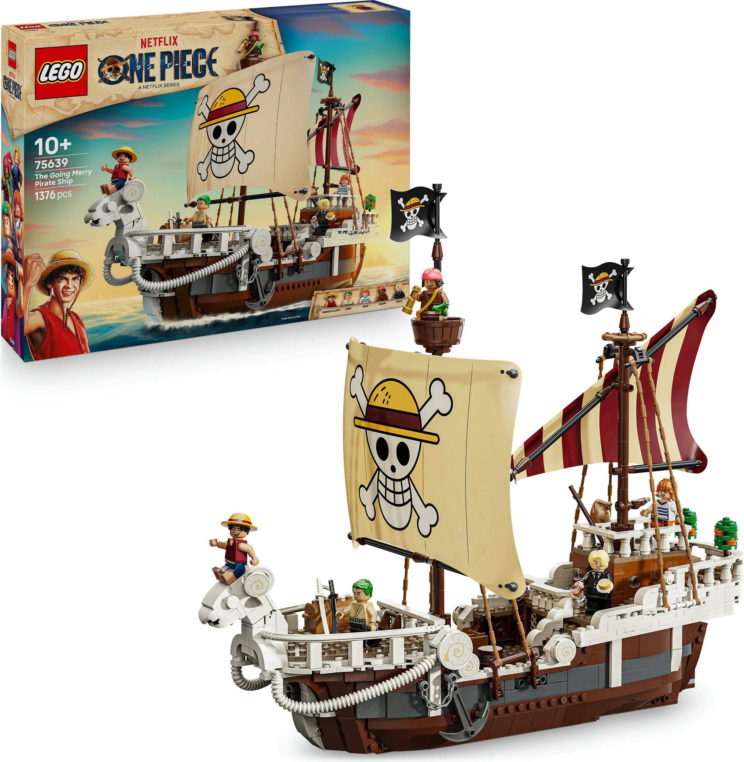 Set ndërtimi LEGO ONE PIECE The Going Merry Pirate Ship 75639, 1376 pjesë, 10+, multikolor