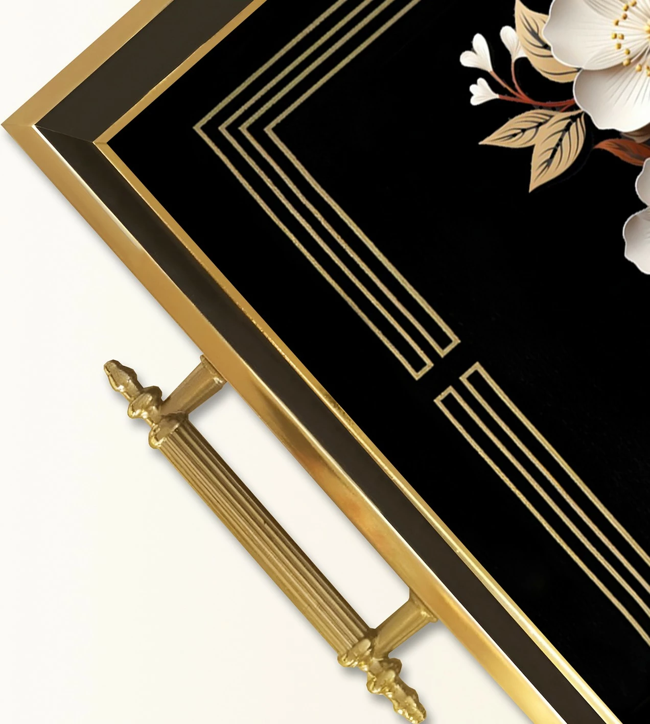 Tabakë dekorative prej qelqi, shumëngjyrëshe, Aberto Design, TPA9934, 50x29x3.5cm